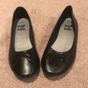 Girl’s black flats, size 2